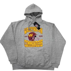Junk Food Washington Commanders Hoodie‎ Mens Large Gray NFL Graphic Pullover NWT